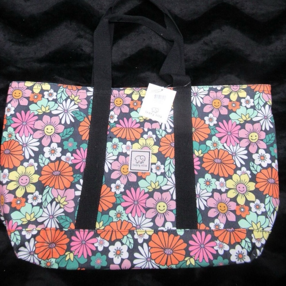 Ivory Ella Colorful Happy Floral Tote Bag